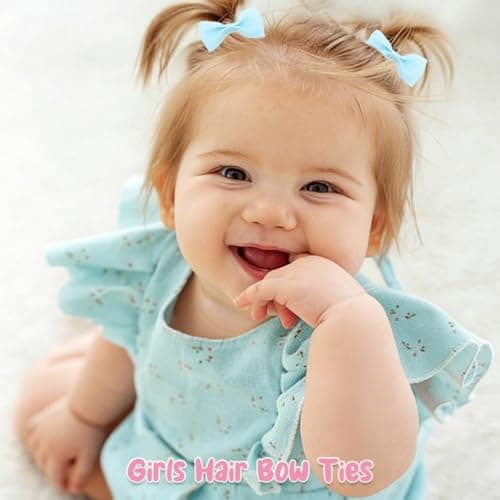 248 Pcs Baby Hair Ties Multicolors Elastic Hair Ties Cute Boutique Hair Bows and Flowers Hair Accessories for Baby Toddler Kids - KAMHBE — view 3