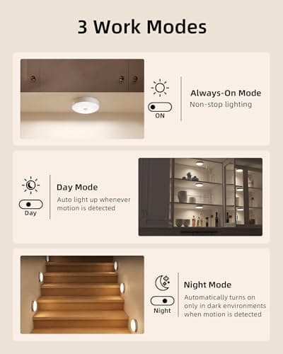 EZVALO Under Cabinet Lighting with Charging Station, 1000mAh Rechargeable Puck Lights with Remote, 3 Color Temps & 12 RGB Closet Lights, Dimmable Motion Sensor Lights for Shelf, Kitchen (6 Packs) — view 8