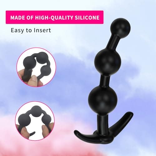Aitomavalee 2PCS Silicone Anal Beads & Butt Plug Training Kit, Flexible Different Size Anal Balls, Prostate Massage Anus Dilator Dildo Adult Toys for Men Women Couples — view 5