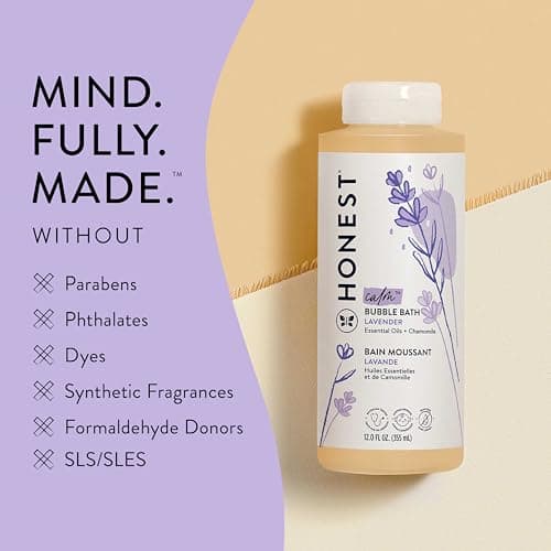 The Honest Company Foaming Bubble Bath & Baby Wash, Tear-Free, Hypoallergenic, Natural Formula, Lavender Calm Scent, 12 fl oz — view 4