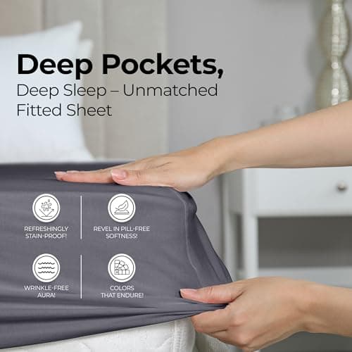 Utopia Bedding Queen Fitted Sheets - Bulk Pack of 2 Bottom Sheets - Soft Brushed Microfiber - Deep Pockets - Shrinkage & Fade Resistant - Easy Care (Queen, Grey) — view 2