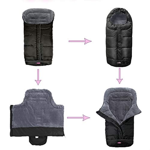 Cozy Toe Stroller Bunting Bag,Soft Coral Fleece Lining,Weather Proof Universal Footmuff Adaptable for Strollers Joggers Pushchair — view 3
