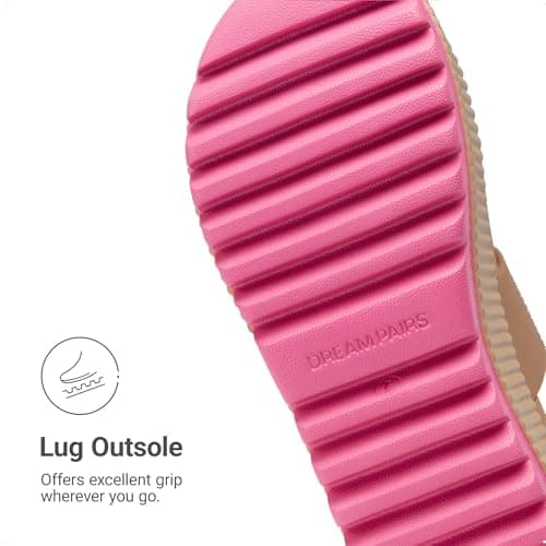DREAM PAIRS Women's Platform Slip on Adjustable Sandals Lightweight Comfortable Non-Slip Vacation Beach Chunky Open Toe Wedges for Summer Waterproof Shoes 2026,Size 7,Camel,SDWS26004W — view 6