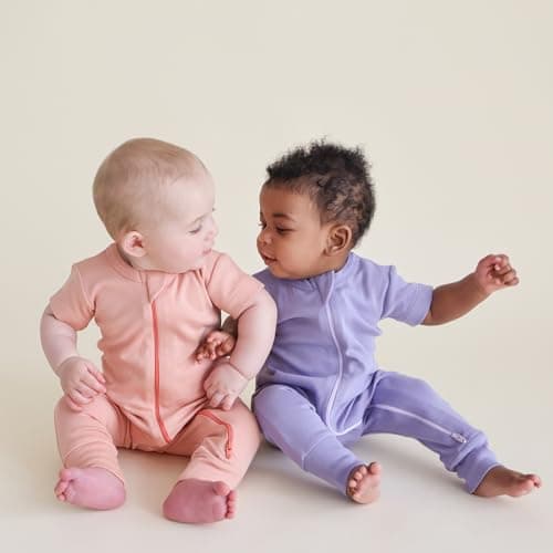Parade Organic Essentials '2-Way' Zip Romper - Short Sleeve Dusty Pink 6-12 Months — view 2