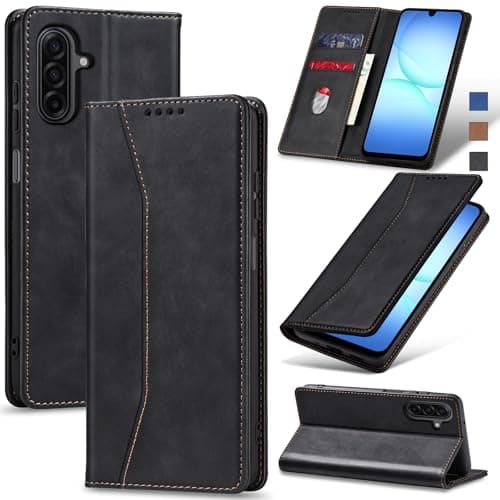 Jasonyu Flip Wallet Case for Samsung Galaxy A17/A26 5G,Leather Magnetic Folio Cover with Card Holder,Kickstand - TPU Shockproof Durable Protective Phone Case,Black