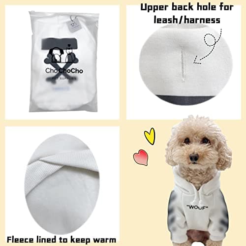 ChoChoCho Stylish Dog Hoodie Dog Clothes Streetwear Cotton Sweatshirt Fashion Outfit for Dogs Cats Puppy Small Medium Large (4XL, White) — view 4