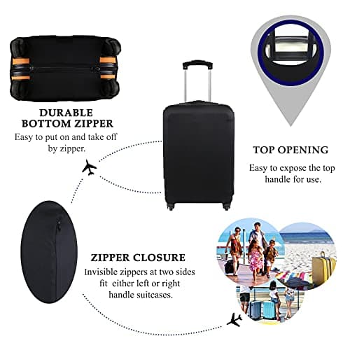 Explore Land Travel Luggage Cover Suitcase Protector Fits 27-30 Inch Luggage (Black, L) — view 2