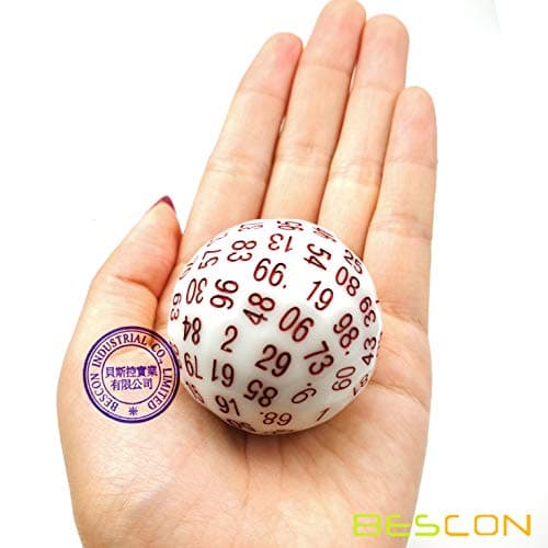 Bescon Super Jade Glow in Dark Polyhedral Dice 100 Sides, Luminous D100 die, 100 Sided Cube, Glowing D100 Game Dice — view 5