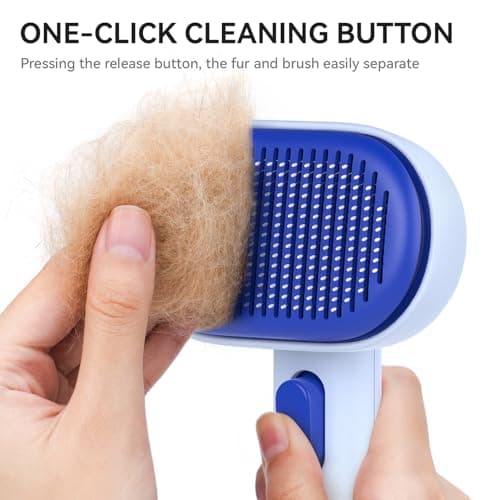 aumuca Pet Coat Care for Horse Dog Cat, Cat Brushes for Indoor Cats, Horses Grooming Deshedding Brush, Pet Massage Removes Loose Fur, Blue