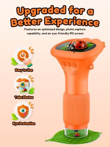 Acoath Microscope for Kids, 1000X Handheld Digital Miniscope with 2.0" Screen, Portable Pocket Microscope Education Toys Birthday Gifts for Age 3 4 5 6 7 8 9 10 Girls Boys