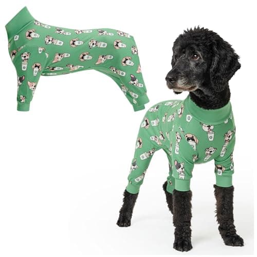 Spark Paws Dog Pajama, Dog Recovery Suit Male, Onesie, Ultra-Soft and 4-Way Stretch, for Small Medium and Large Breeds - Pup Cup - 3XL