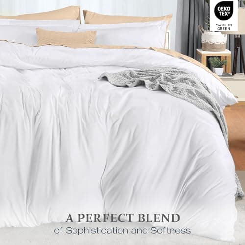 Utopia Bedding Duvet Cover Queen Size Set with Pillow Shams - Comforter Cover with Zipper Closure, 90X90 Inches & Pillow Shams 20X26 Inches (White) Comforter Not Included — view 4