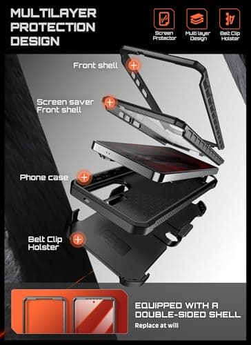 SUPCASE for Samsung Galaxy S26 Ultra Case with Stand, Military-Grade Drop Protection, Compatible with Wireless Charging/MagSafe, Built-in Screen Protector & Front Frame – UB Pro Mag, Black — view 4
