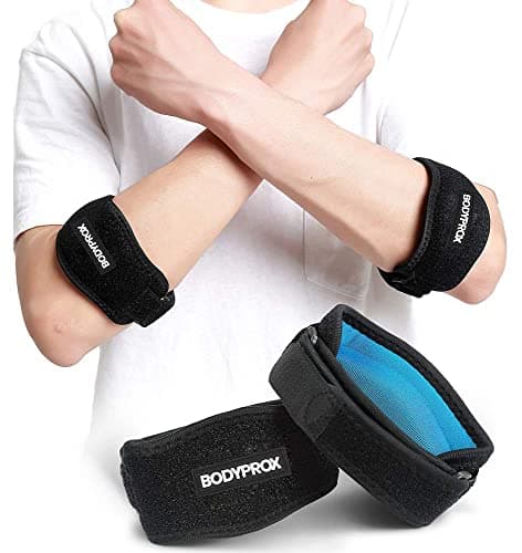 BODYPROX Elbow Brace 2 Pack for Tennis & Golfer's Elbow Pain Relief