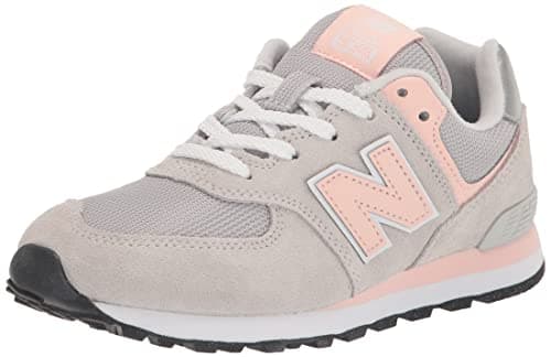 New Balance Kid's 574 Core Lace-Up Sneaker, Rain Cloud/Pink Haze, 7 M Big Kid (8-12 Years)