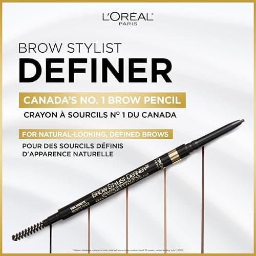 L’Oréal Paris Cosmetics Brow Stylist Definer, Ultra-Fine Tip Eyebrow Pencil, 0.5mm Tip for Well-Defined Brows and Easy Blend With No Gaps, Dark Brunette, 90mg — view 3