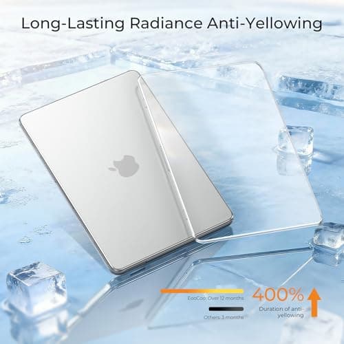 EooCoo Case Compatible with MacBook Neo 13 inch 2026 Model A3404 with A18 Pro chip, Crystal Lightweight Hard Shell Scratch Resistant Protective Cover, Clear — view 3
