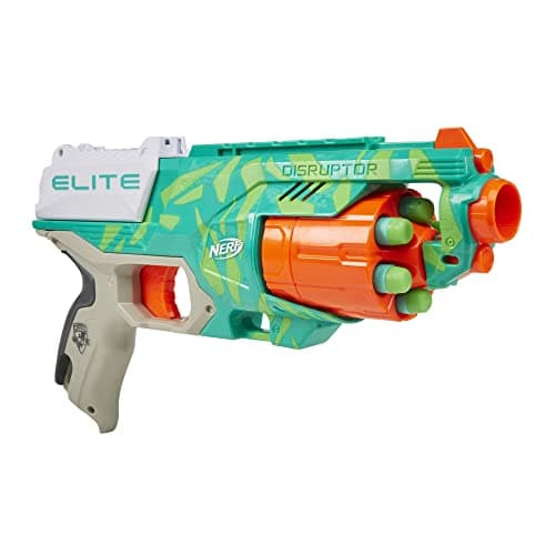 NERF Elite Disruptor Dynamic Green Dart Blaster, Rotating Drum, Slam Fire, Easter Gift for Kids, Kids Outdoor Toys for 8 Year Old Boys & Girls (Amazon Exclusive)