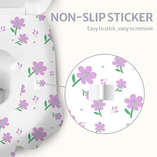 Blissful Diary 20 Pcs Toilet Seat Covers Disposable for Toddlers & Adults, Extra Large Waterproof, Portable Package for Travel, Kids Potty Training(Purple Flowers)) — view 4