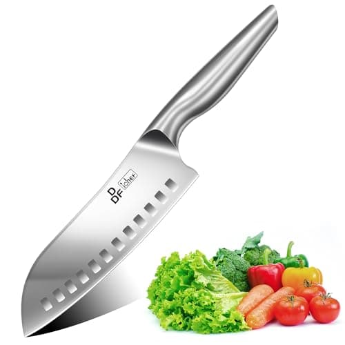 DDF iohEF Kitchen Knife, Chef's Knife In Japanese Stainless Steel Professional Santoku Cooking Knife, 7 Inch Non-slip Ultra Sharp Knife with Ergonomic Handle — view 3