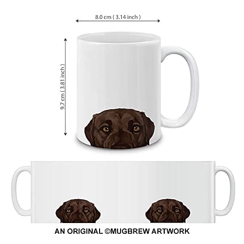 MUGBREW Chocolate Brown Labrador Retriever Dog Ceramic Coffee Mug Tea Cup, 11 OZ — view 3