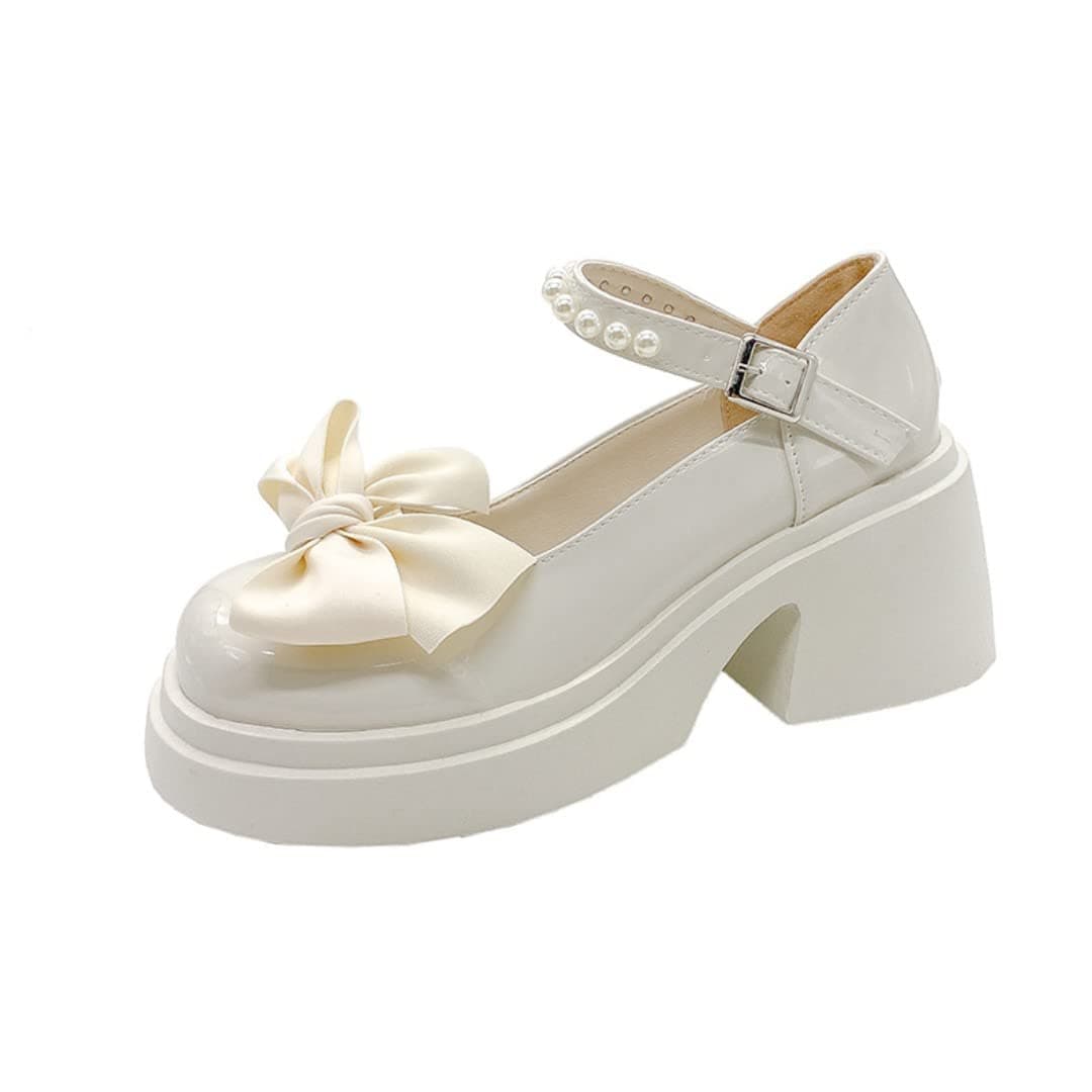 Womens Platform Mary Janes Shoes Sweet Toe Ankle Lolita Gothic Pumps Chunky Patent Leather — view 40