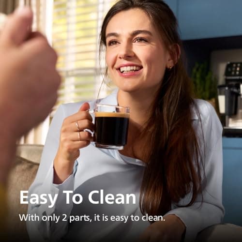 PHILIPS 3300 Series Fully Automatic Espresso Machine with integrated milk frother and grinder, 5 Hot & Iced Coffee Pre-Sets, 40% Quieter SilentBrew, 15-Bar Pressure, Glossy Black (EP3326/90) — view 4