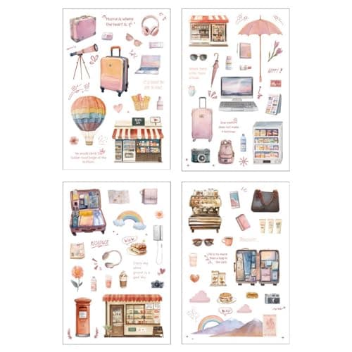 Funny Travel Scrapbooking Sticker Travel Transparents PET Journaling Clipping Supplies Decal for Planners Decorative for Scrapbooking — view 4