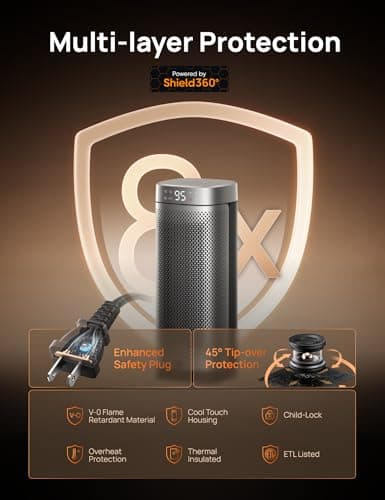 DREO Space Heaters for Indoor Use, Fast Heating Portable Heaters with Remote, Large PTC Ceramic Electric for Bedroom, 12H Timer, 70° Oscillation, Overheat Protection, 1500W Safety Heat for Home Office