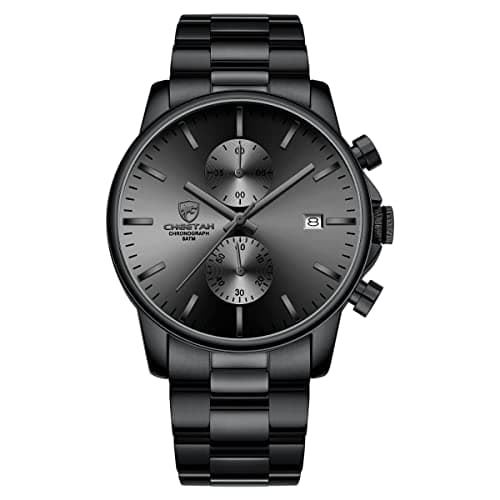GOLDEN HOUR Men's Watches with Stainless Steel and Metal Casual Waterproof Chronograph Quartz Watch, Auto Date in Grey Hands — view 2