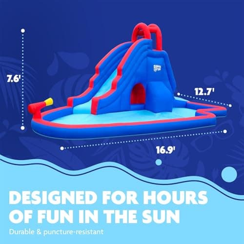 Sunny & Fun Deluxe Inflatable Water Slide Park with Climbing wall & Tunnel — view 2