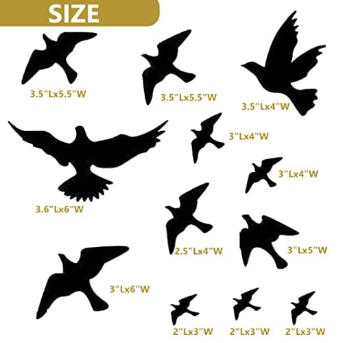 Anti-Collision Window Bird Stickers Decals Glass Door Protect and Save Bird Strikes (Black) — view 2