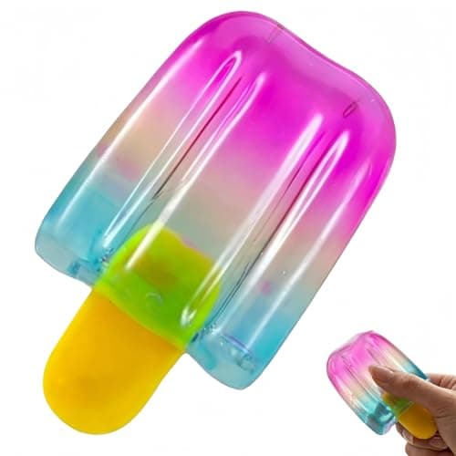 Ice Cream Squishy Toy, Summer Sensory Stress Relief Squeeze Squishy, Popsicle Squishy for Easter Basket Stuffers, Party Favors, Anxiety Relief Everyone, Birthday Gift