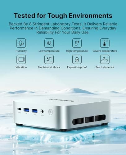 ACEMAGIC K1 Mini PC AMD Ryzen R2544 (4C/8T, Up to 3.7GHz), 8GB DDR4 256GB SSD, Windows 11 Pro Mini Computer, Triple 4K Display, USB-C, Gigabit Ethernet, WiFi, BT, VESA, NAS/Home Study — view 8