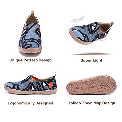 UIN Men's Walking Travel Shoes Slip On Canvas Casual Loafers Lightweight Comfort Art Painted Fashion Sneaker Charming Kiss (10) — view 5