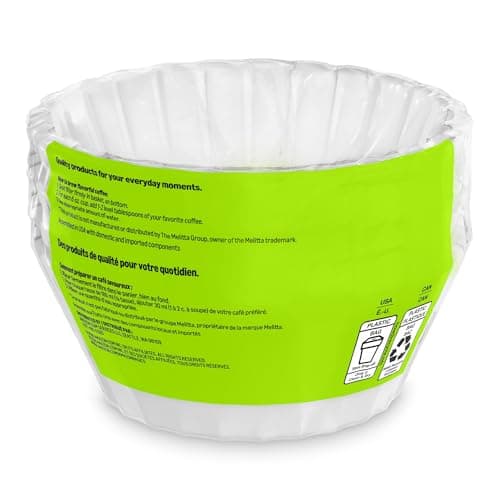 Amazon Basics Basket Coffee Filters for 8-12 Cup Coffee Makers, White, 200 Count, Packaging May Vary — view 4