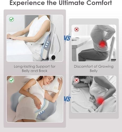 Memory Foam Pregnancy Pillows for Sleeping, Side Sleeper Maternity Pillow Support for Back Belly HIPS, Adjustable Wedge Pillow for Pregnant Women, Side Sleeping Pregnant Pillows with Pillowcase