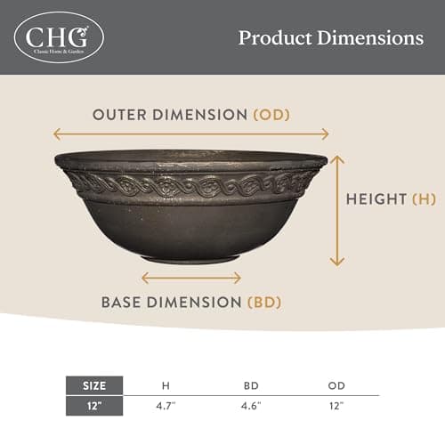 Corinthian Bowl 12" Planter, Ivory Ash — view 4