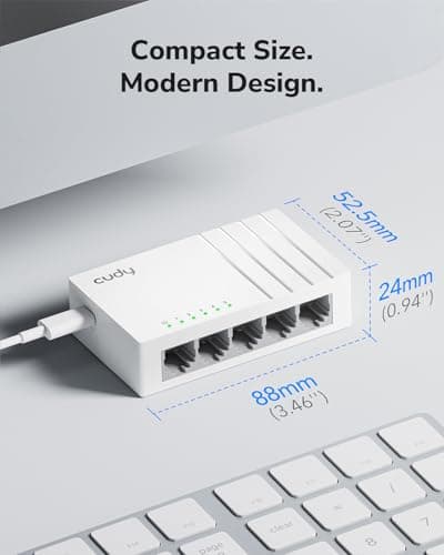 Cudy GS105U 5 Port Gigabit Ethernet Switch with USB-C Power Jack Desktop Ethernet Splitter Plastic Case Unshielded Switch Plug & Play Fanless Unmanaged — view 5