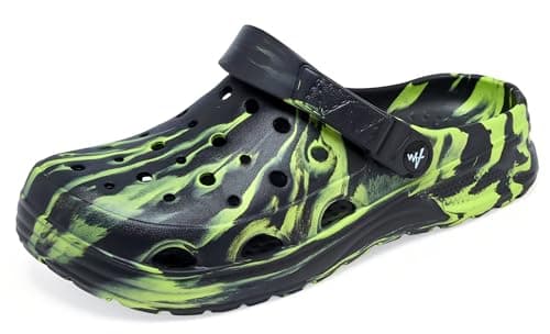 Amsatas Men and Women Unisex Garden Marble Pattern Clogs Shoes Black and Green40 — view 6