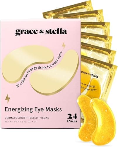 grace & stella Under Eye Mask - Birthday Gifts for Women, Gifts for Mom, Under Eye Patches to Reduce Dark Circles, Puffy Eyes, Eye Bags, Wrinkles, Travel Size Toiletries, Vegan (24 Pairs, Gold) — view 8