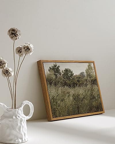 VIYYIEA Two Vintage Framed Wall Art, Country Road and Grassland Painting Decor Aesthetic, Small Canvas Print Artwork, Farmhouse Landscape Wall Pictures for Bedroom Barthroom, 9x11 Inch,Set of 2 — view 4