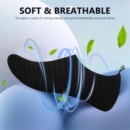 Water Shoes for Women Men Quick-Dry Barefoot Aqua Socks Swim Pool Non Slip Surf Yoga Exercise Outdoor Trave Essentials Black Stripe 44/45 — view 2