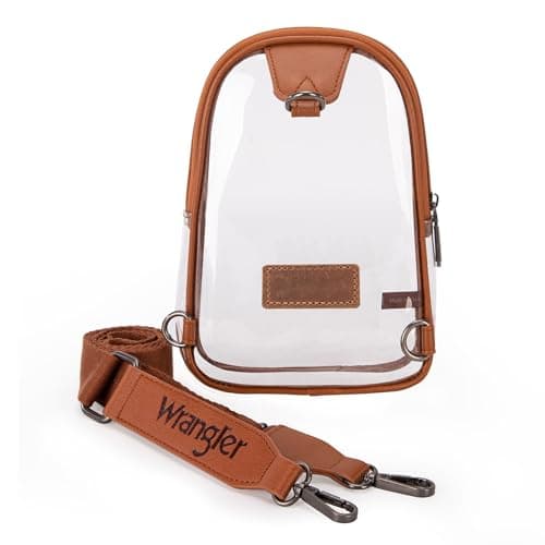 Wrangler Crossbody Clear Sling Bags for Women Stadium Approved Cross Body Purse with Detachable Strap for Sports Events Concerts WG-HB-87-226BR — view 3