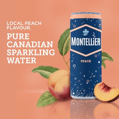 Montellier Peach Natural Spring Water 10 x 355 mL, Cans — view 4