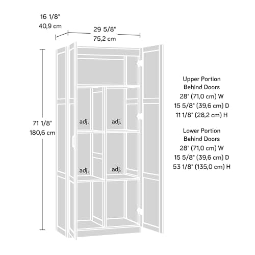 Sauder Select Storage Cabinet/ Pantry cabinets, White finish — view 7