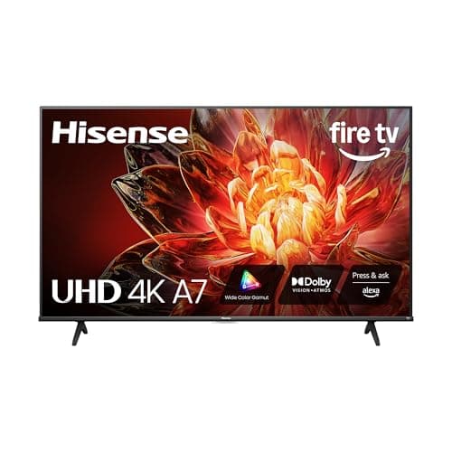 Hisense 55" Class A7 Series (55A7NF) 4K UHD Smart Fire TV, Voice Remote with Alexa, Wide Color Gamut, HDR10+, Dolby Vision, Atmos, Game Mode, ALLM, Stream Live TV Without Cable