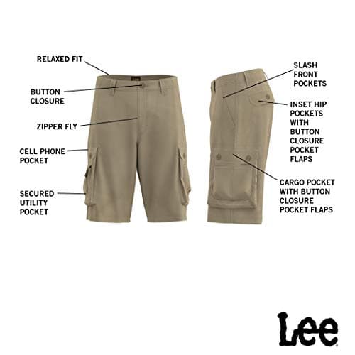 Lee mens Dungarees New Belted Wyoming Cargo Shorts, Buff, 36 US — view 4