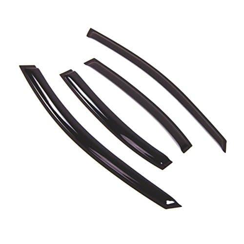 Tuningpros Window Visor Compatible with 2006-2011 Kia Rio Sedan, DGWV2-645 Outside Mount Deflector Rain Guard Dark Smoke, 4 Pcs Set