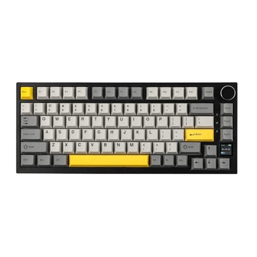 EPOMAKER Ajazz AK820 Pro 75% Wireless Mechanical Keyboard with TFT Smart Display&Knob, Gasket-Mounted Gaming Keyboard, BT/2.4GHz/USB-C Wired (Grey, Gift Switch)
